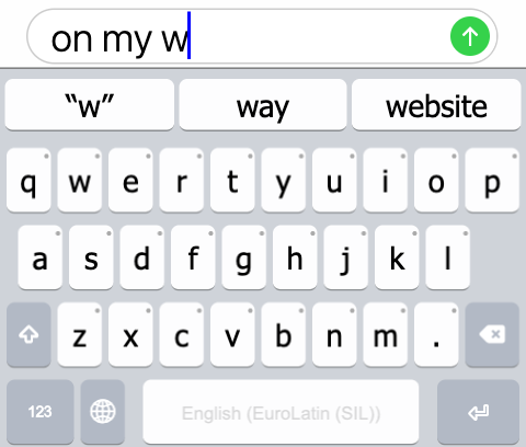 Smartphone keyboard predictive text suggestions