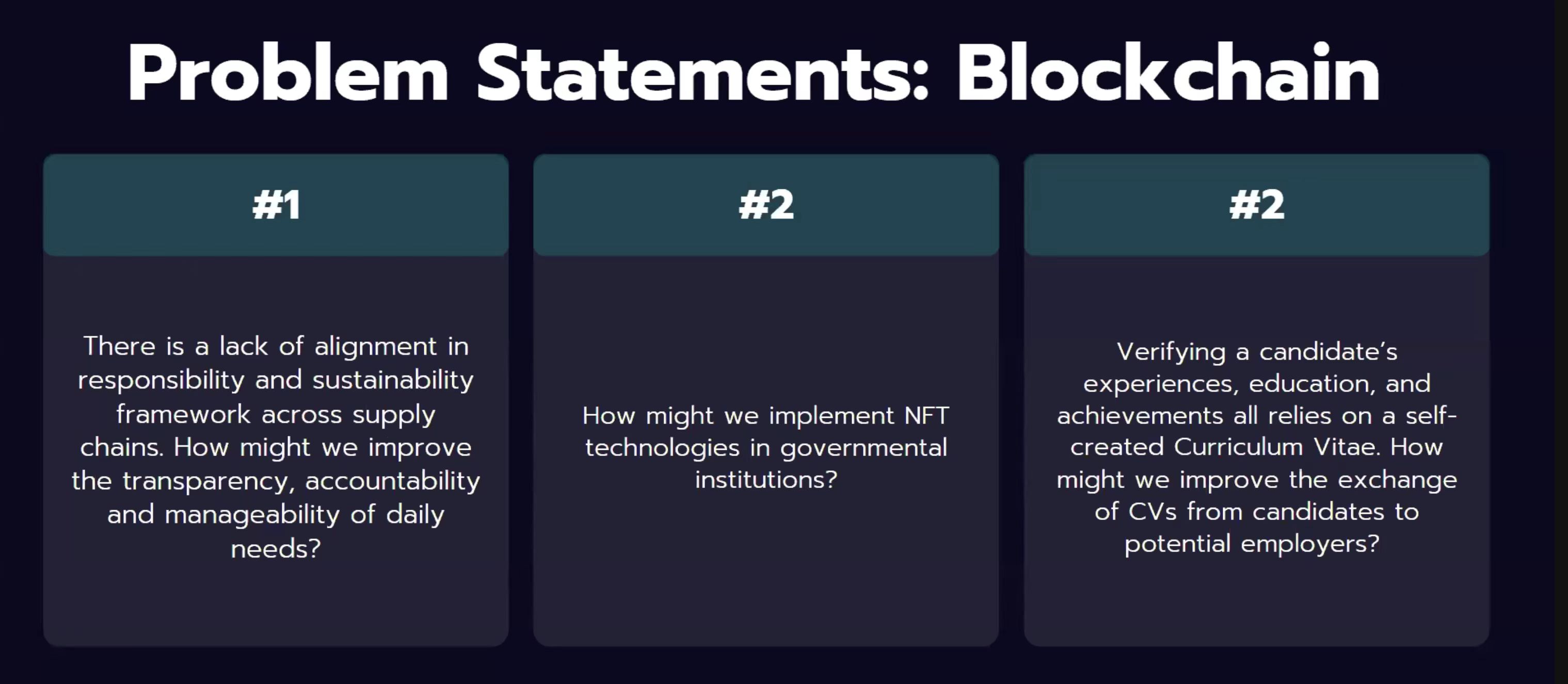 Blockchain Problem Statement